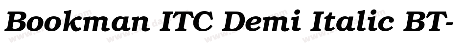 Bookman ITC Demi Italic BT字体转换